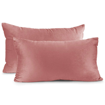 Nestl Luxe Misty Rose Velvet Pillow Covers – Set of 2, 12x20"