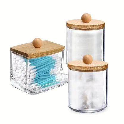 Swab Holder Set – 3pcs with Bamboo Lids